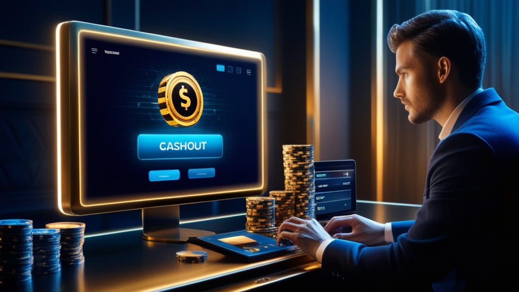 Pessoa a confirmar um levantamento na área de cashout do casino