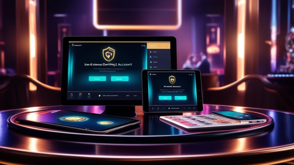 Celular, tablet e computador com interface de acesso Posido em cenário de cassino