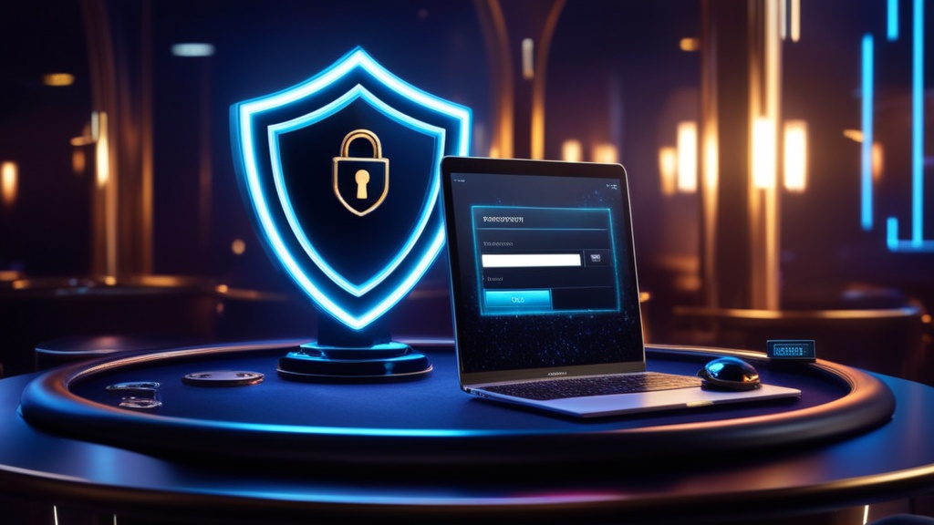 Escudo digital protegendo senha e conta no Posido Login em fundo de cassino